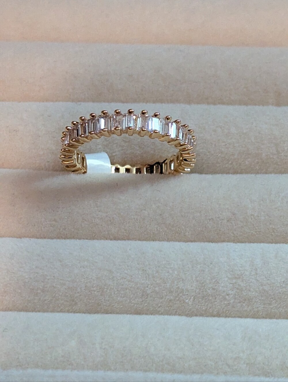 18k Gold Filled Baguette-Cut Eternity Band  Size 8.5 - W080526-02